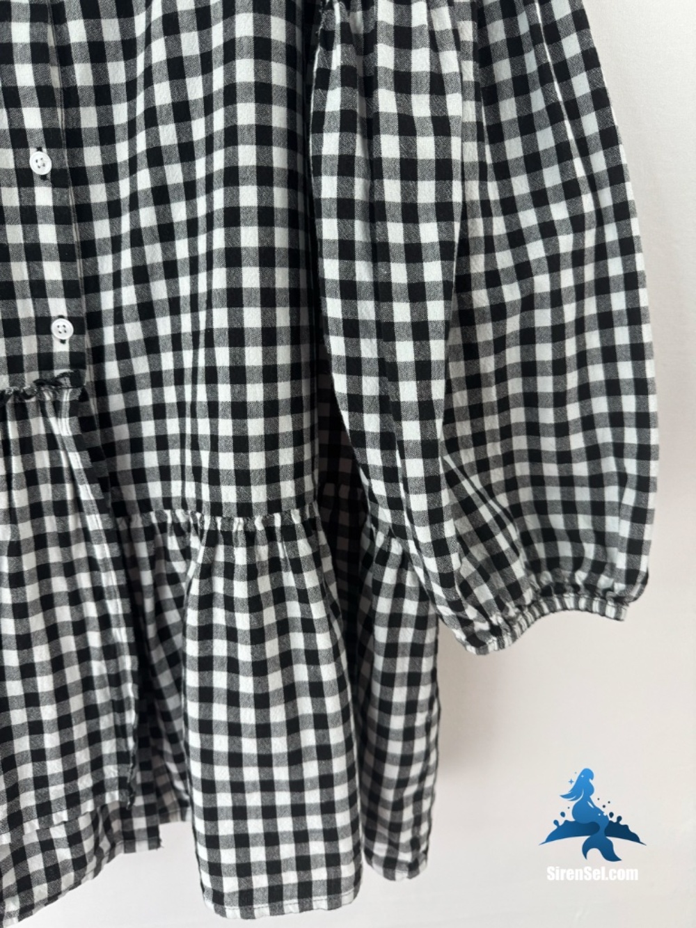 1320 Mud Pie Mary Ruffle Dress – Large – Black White Gingham - Picture 6 of 14